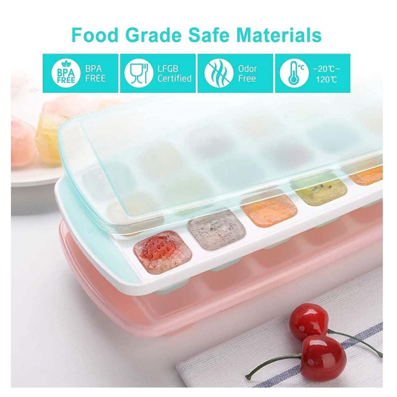 Fuukou Silicone Ice Cube Tray with Lid - Mini Silicone Ice Tray with Lid,Small Ice Cube Tray,Tiny Ice Cube Trays for Iced Coffee,Baby Food,BPA Free,Easy Release - Image 3